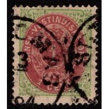 1876-79 - Dansk Vestindien - AFA 5y - 1 cent grøn/rød - Frimærke.